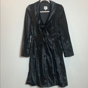 Armani Collezioni Textured Black Coat